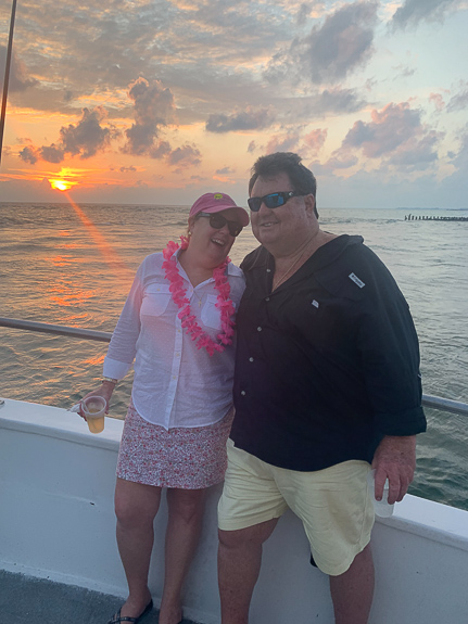 Enjoying the sunset on the Sunset Cruise